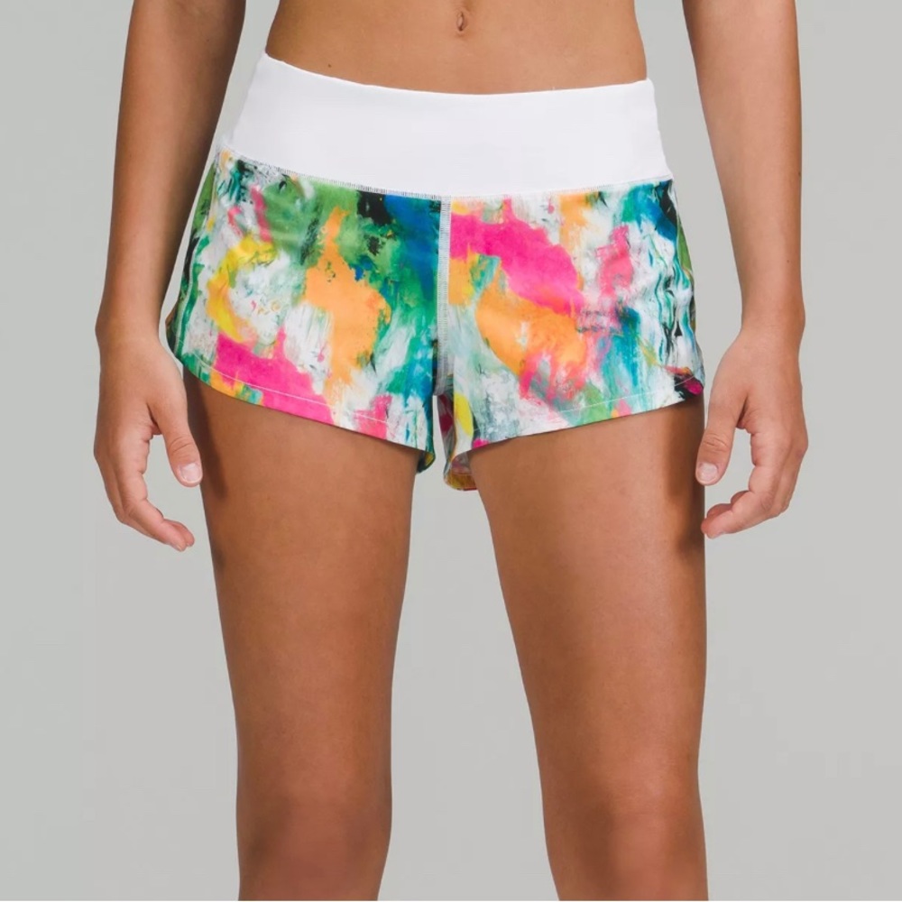 No limits white multi Lululemon shorts